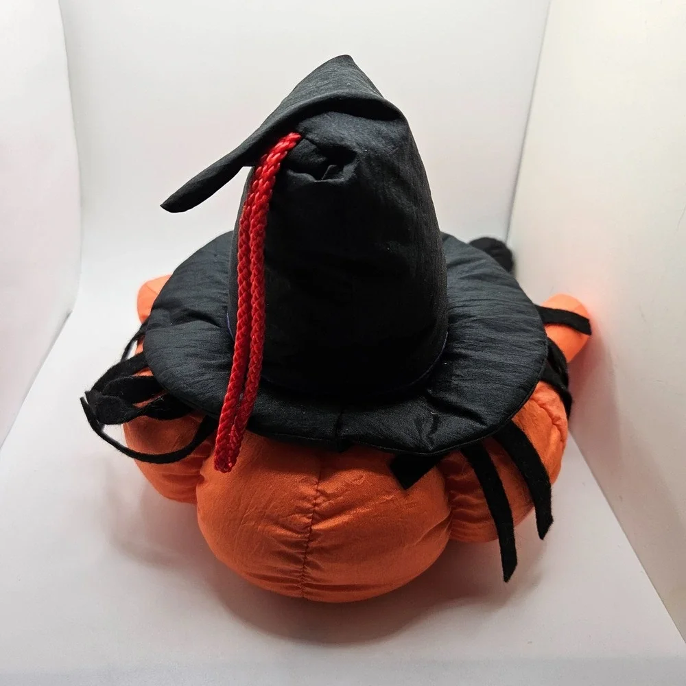 Vintage International Silver Co Halloween Pumpkin Witch Plush Doll Decor